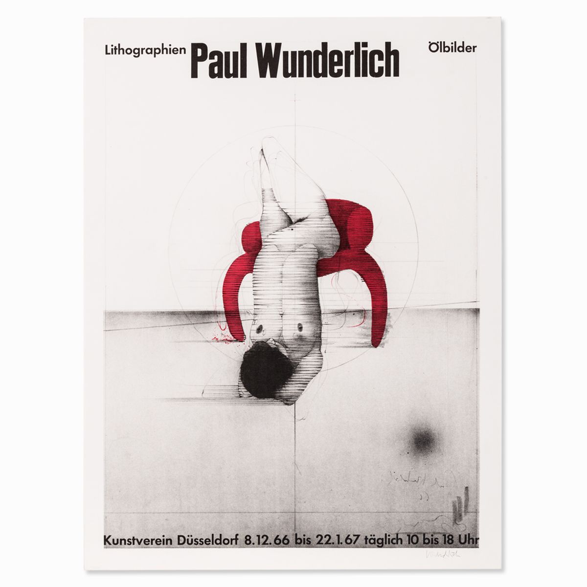 Paul Wunderlich (*1927-2010), Akt auf rotem Stuhl, Plakat, 1966 - Image 8 of 8