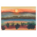 Rudolf Petrik (1922-1991), "Sonnenuntergang Alte Donau" ca. 1950