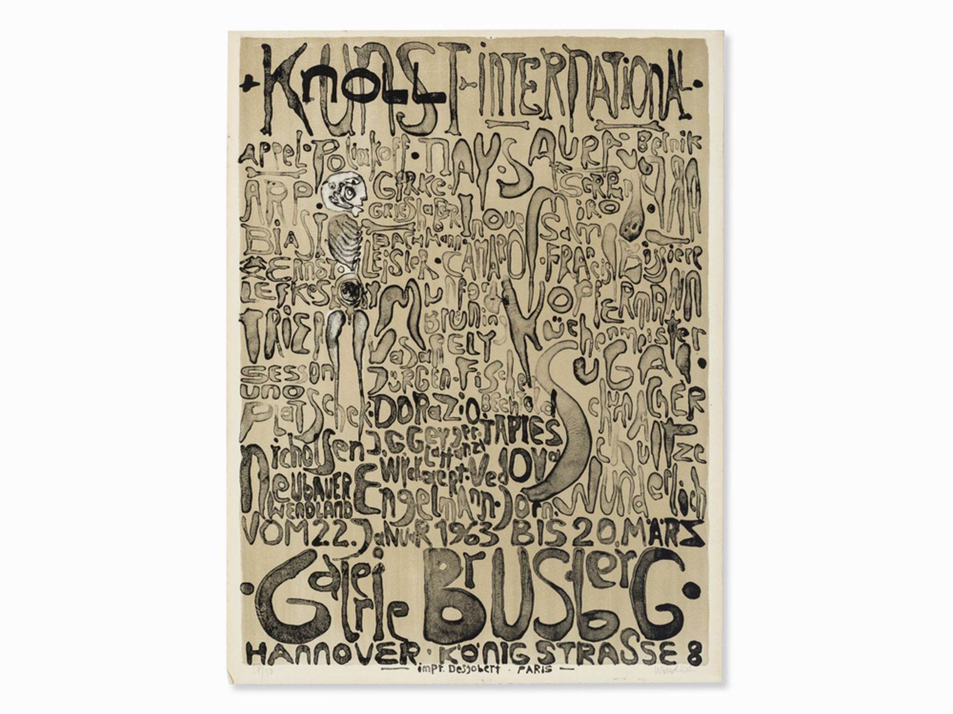 Paul Wunderlich (*1927-2010), Kunst + Knoll International, Plakat, 1963