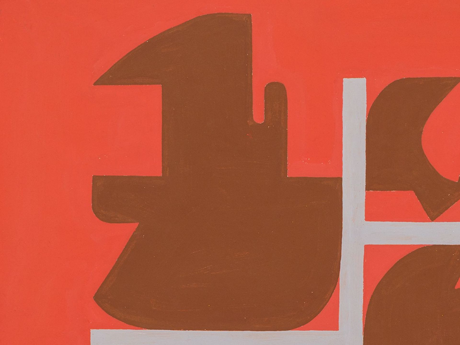 Rudolf Petrik, Komposition in Rot und Grau, Gouache, ca.1955 - Image 6 of 10