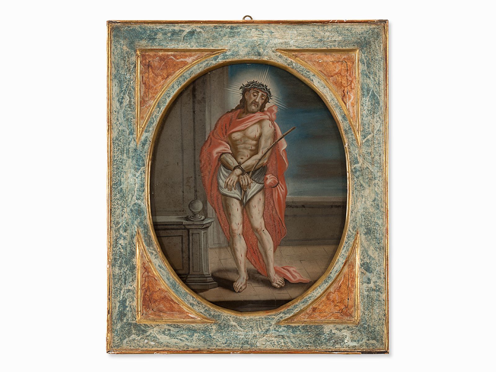 "Ecce Homo" Hinterglasmalerei, Spanische Schule, 18. Jh.