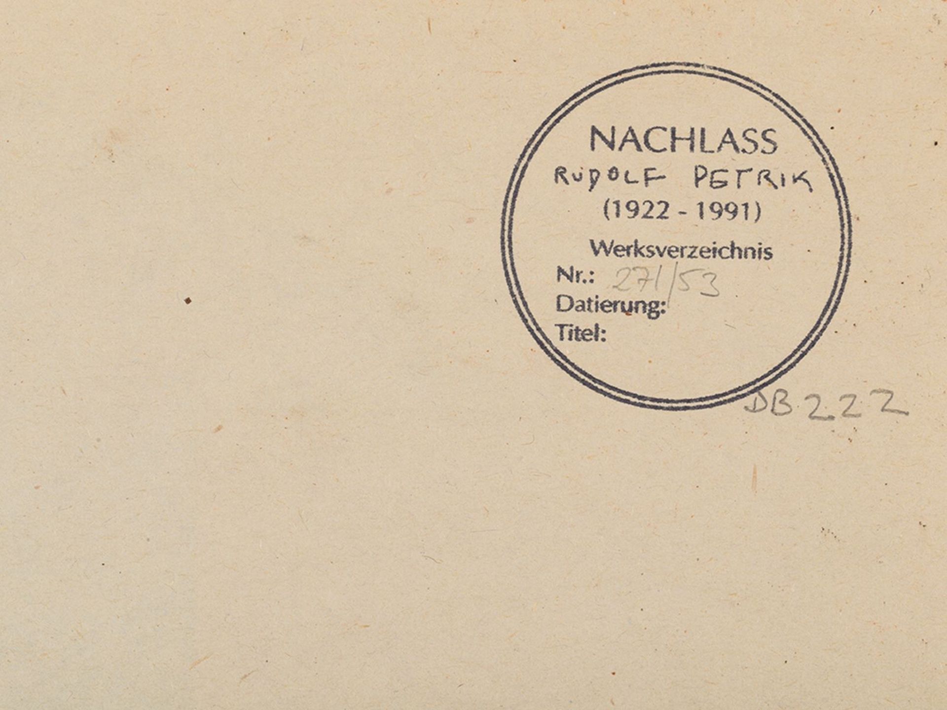 Rudolf Petrik, Komposition in Rot und Grau, Gouache, ca.1955 - Image 5 of 10