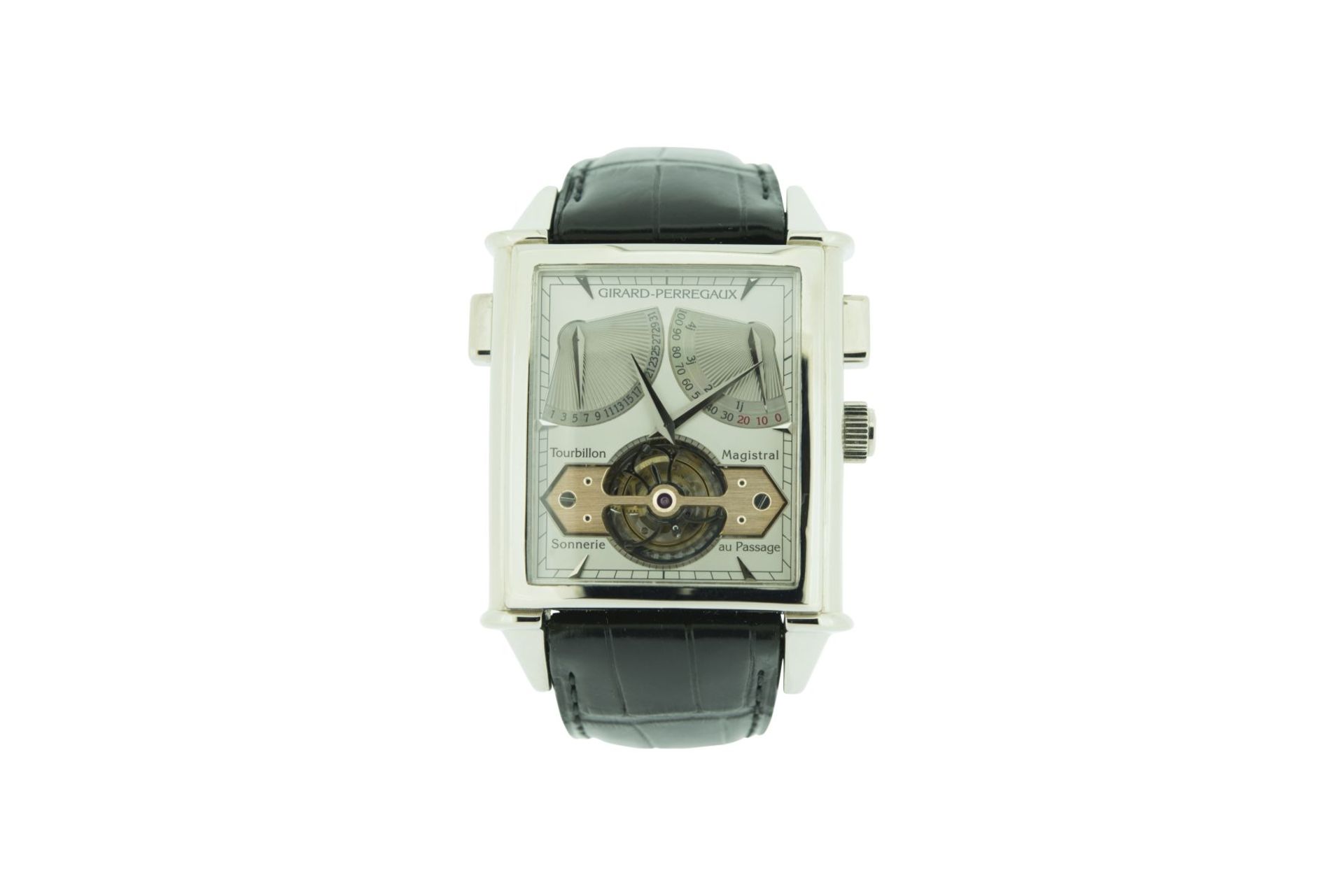 GIRARD-PERREGAUX VINTAGE 1945 XXL TOURBILLON MAGISTRAL SONNERIE AU PASSAGE PLATINUM