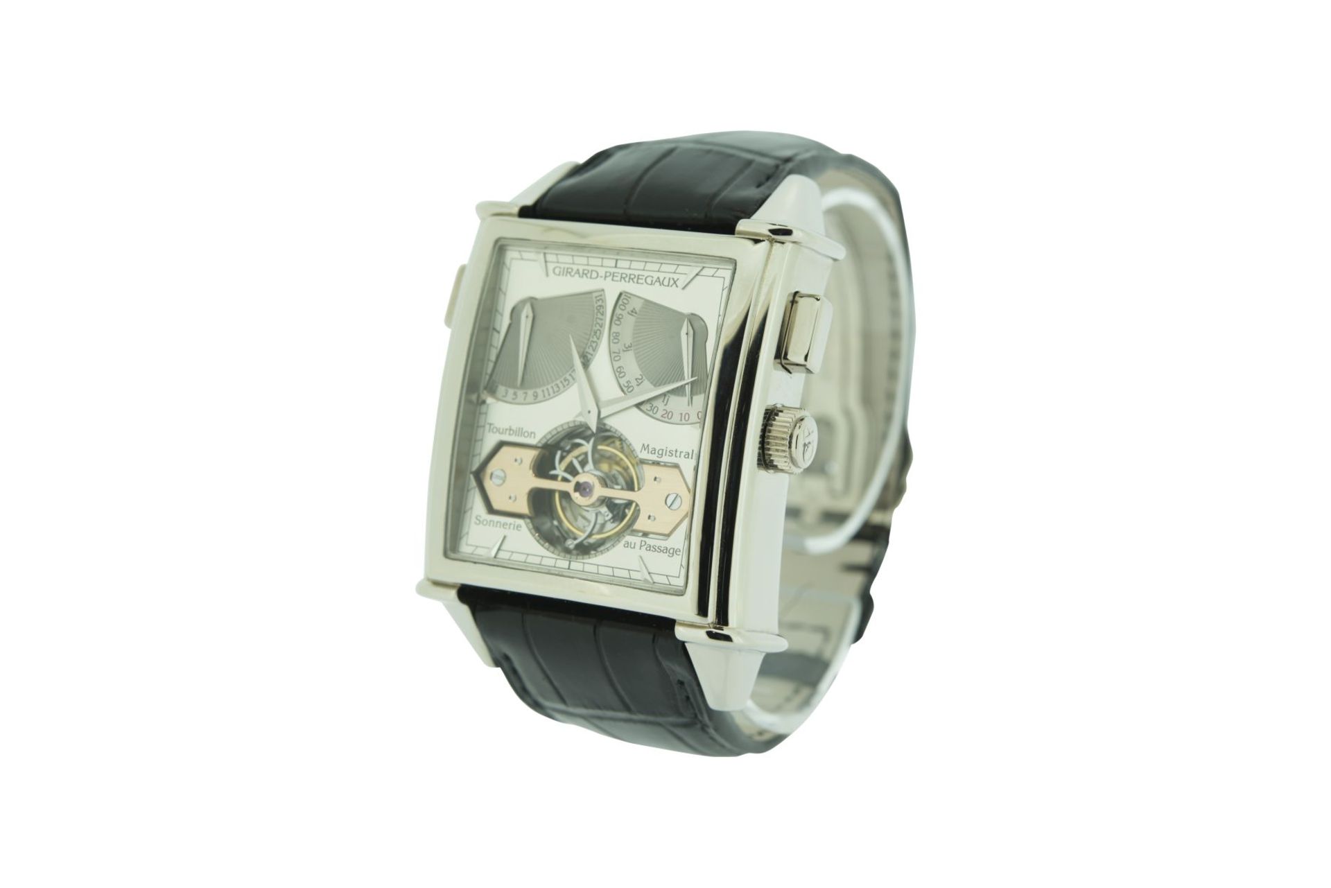 GIRARD-PERREGAUX VINTAGE 1945 XXL TOURBILLON MAGISTRAL SONNERIE AU PASSAGE PLATINUM - Bild 2 aus 3