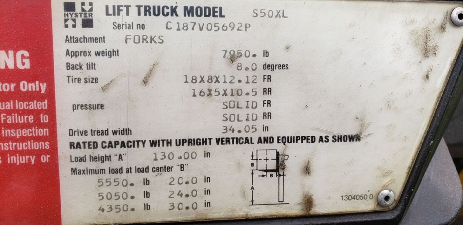 Hyster S50XL Forklift Extra Details: C187V05692P - Image 9 of 9