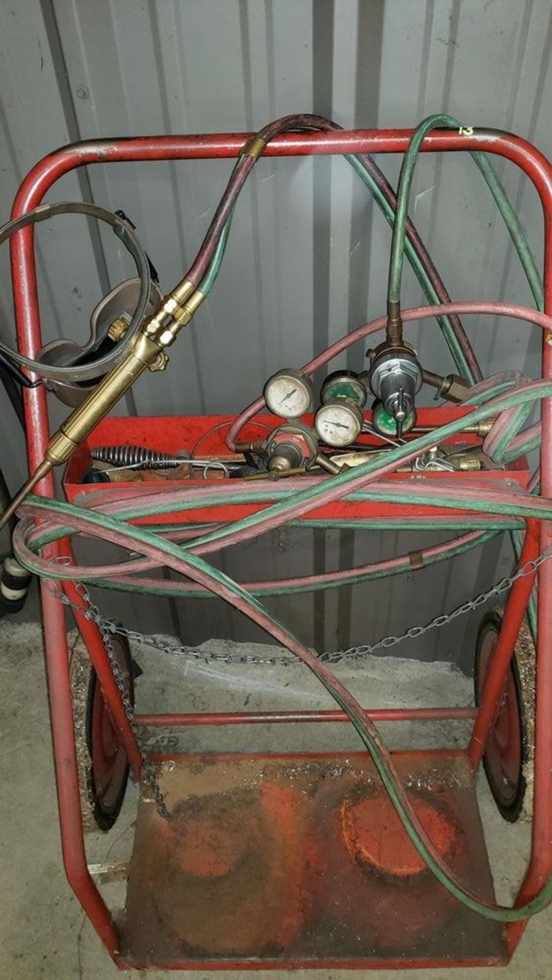 Welding Cart with Torch and Gauges
