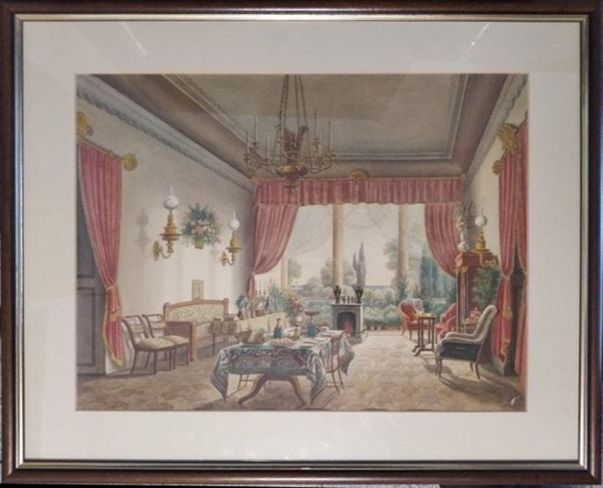 Watercolor | Biedermeier Room | 19th Century