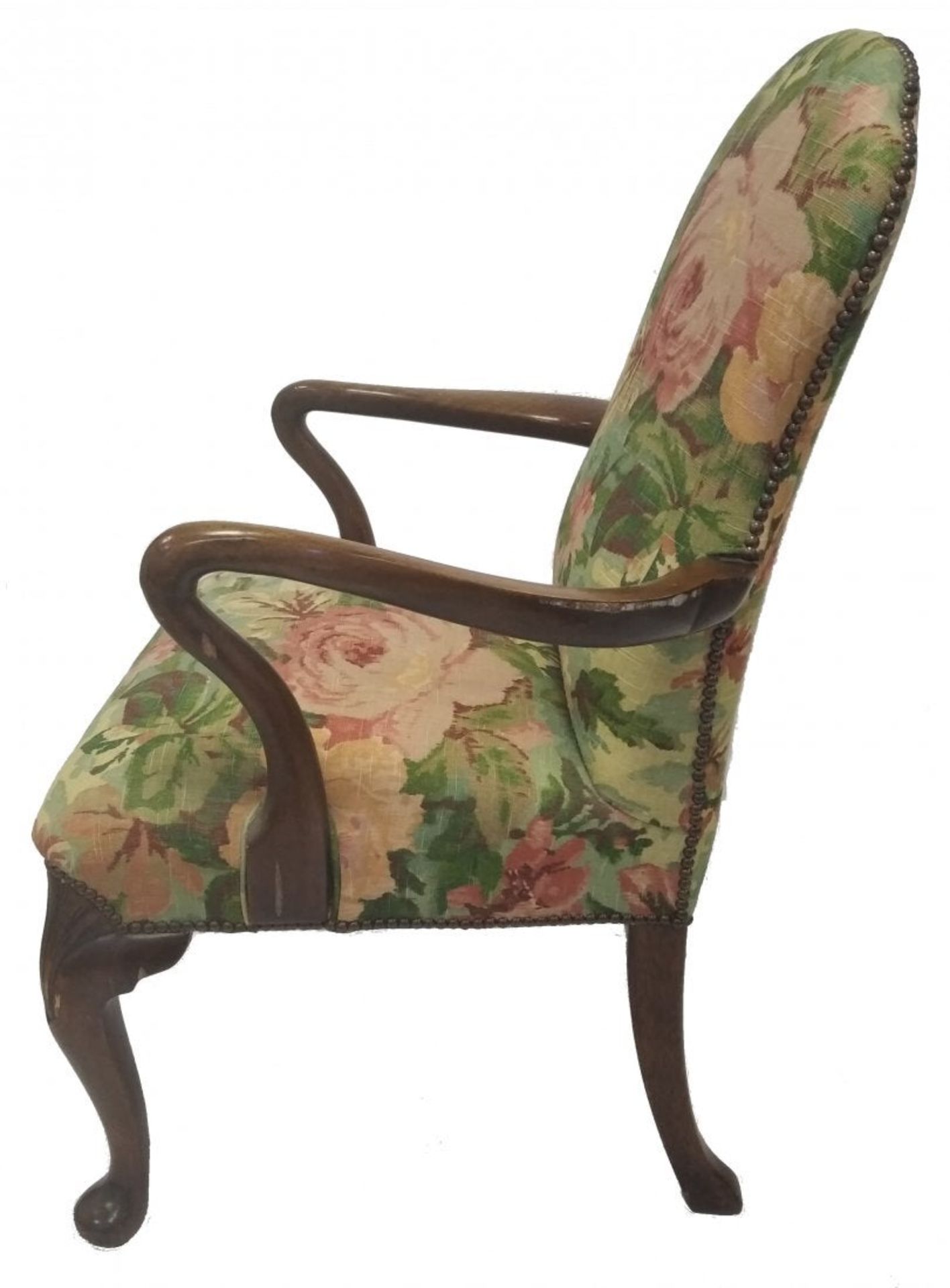 Armchair | Queen Ann Style | Mahogany - Image 3 of 4