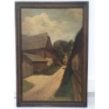 Oil on canvas | Houses in a lane