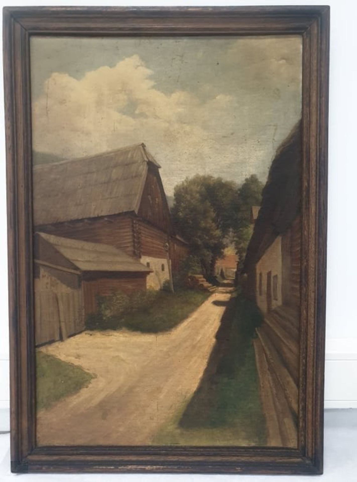 Oil on canvas | Houses in a lane