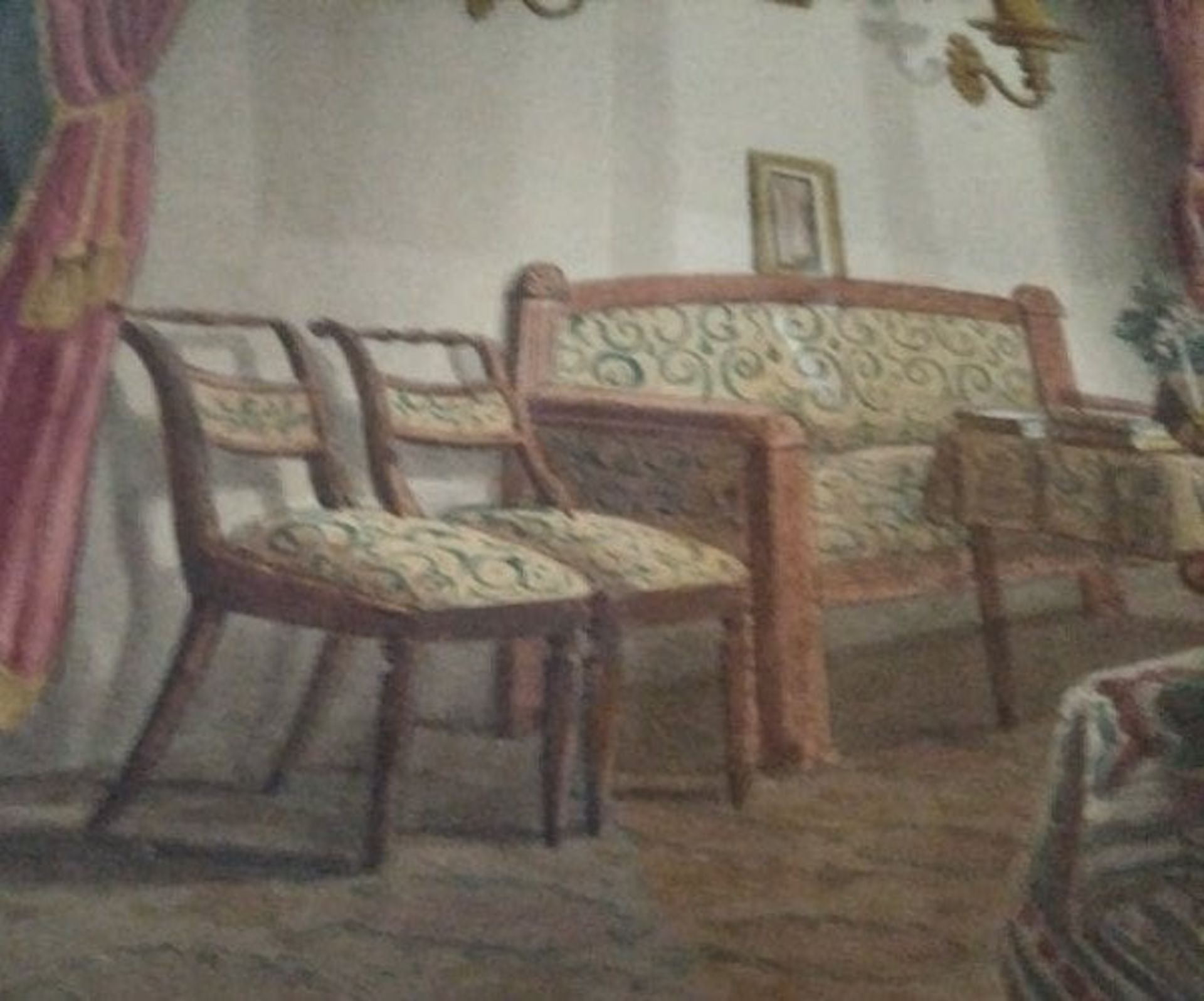 Watercolor | Biedermeier Room | 19th Century - Image 3 of 6