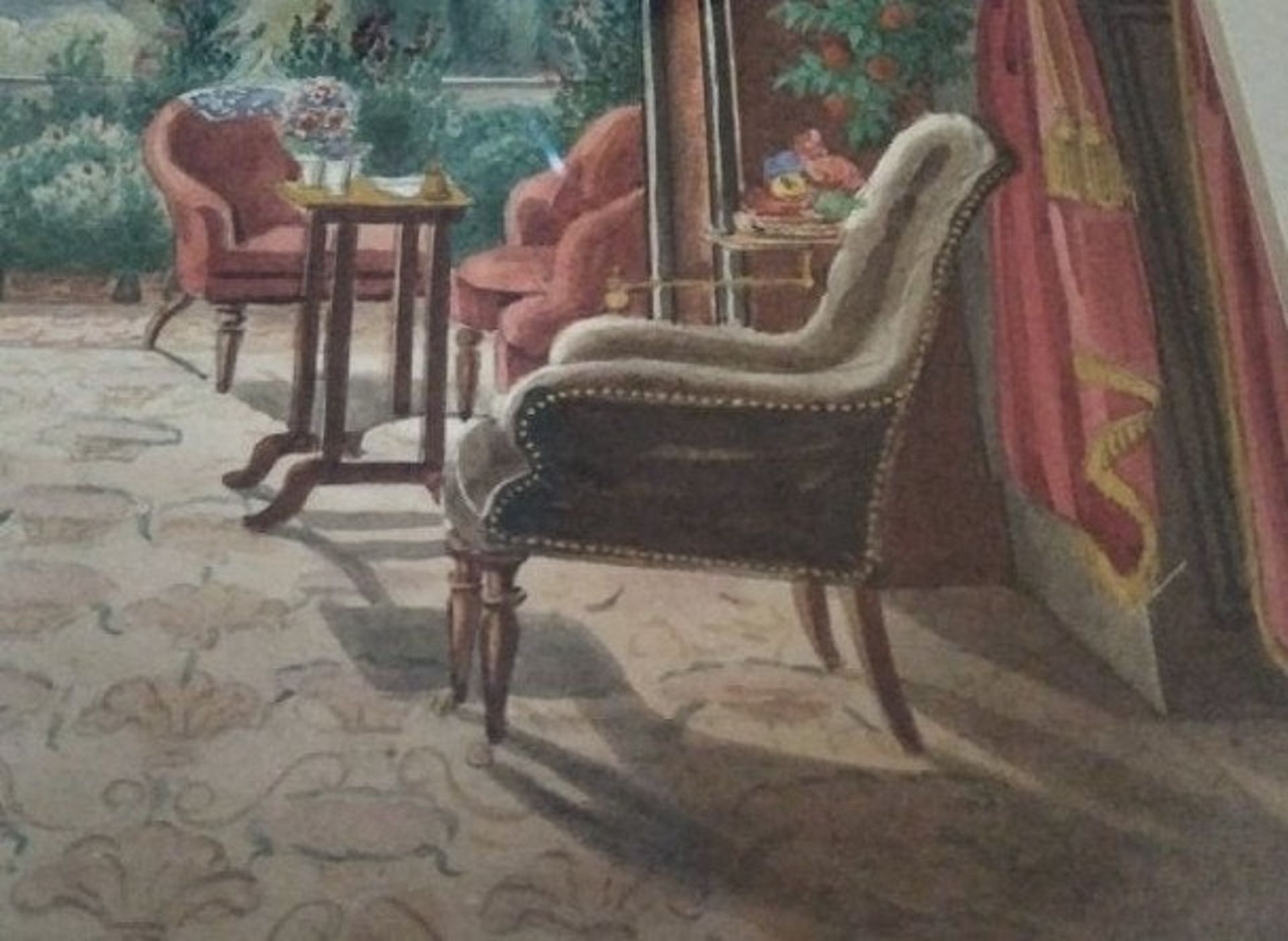 Watercolor | Biedermeier Room | 19th Century - Image 2 of 6