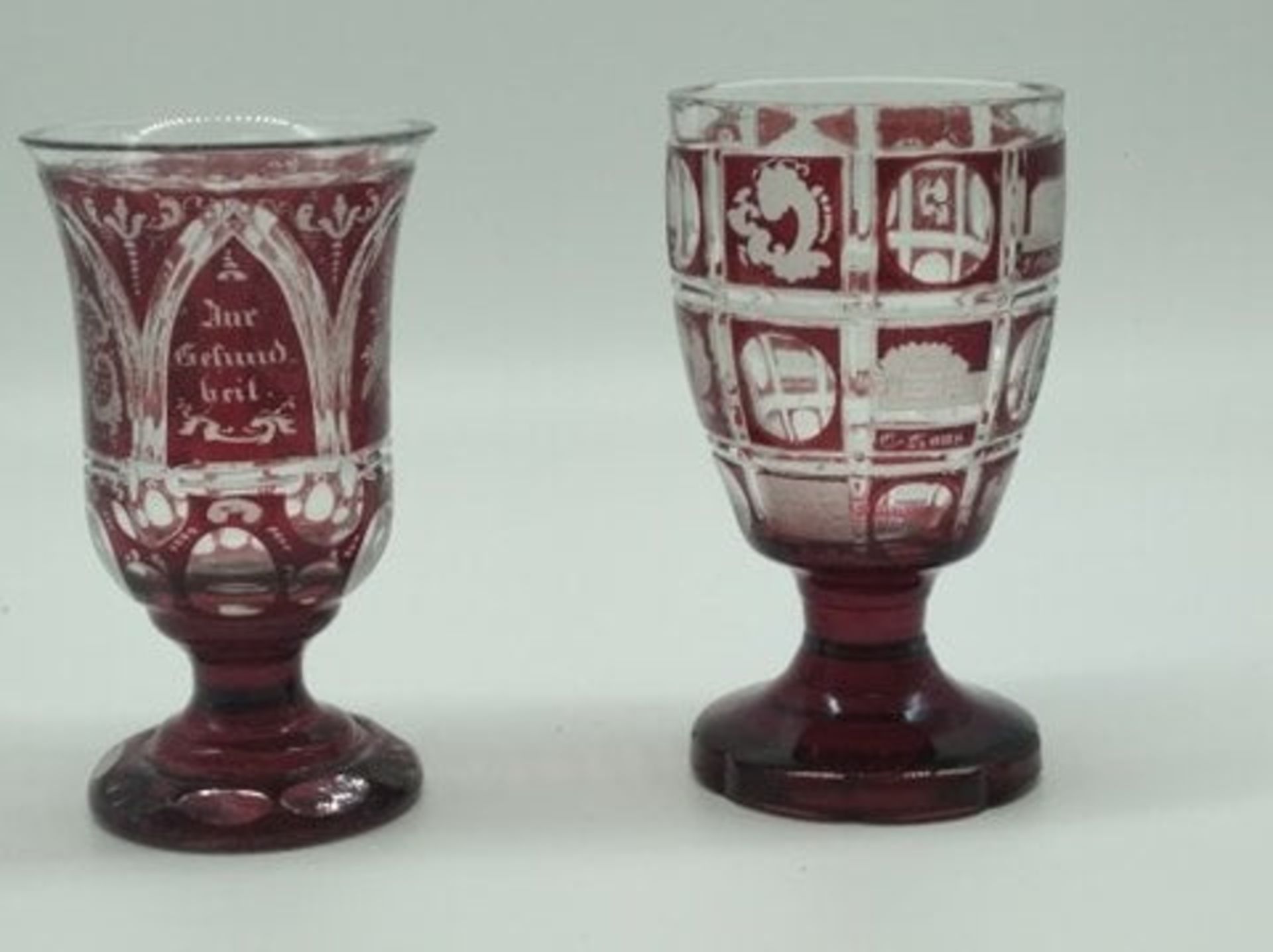 2x | Badeglas| Spa Glass | Bohemia | Early 20th Century