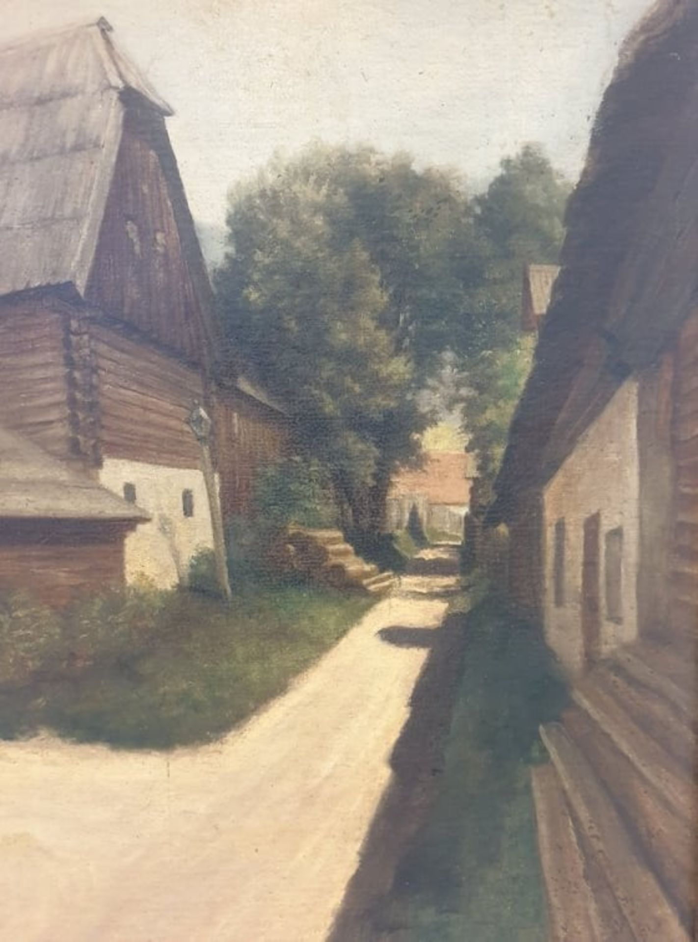 Oil on canvas | Houses in a lane - Image 2 of 3