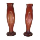 Pair Bohemian Vases | Red