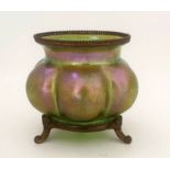 iridescent Vase | Brass Stand