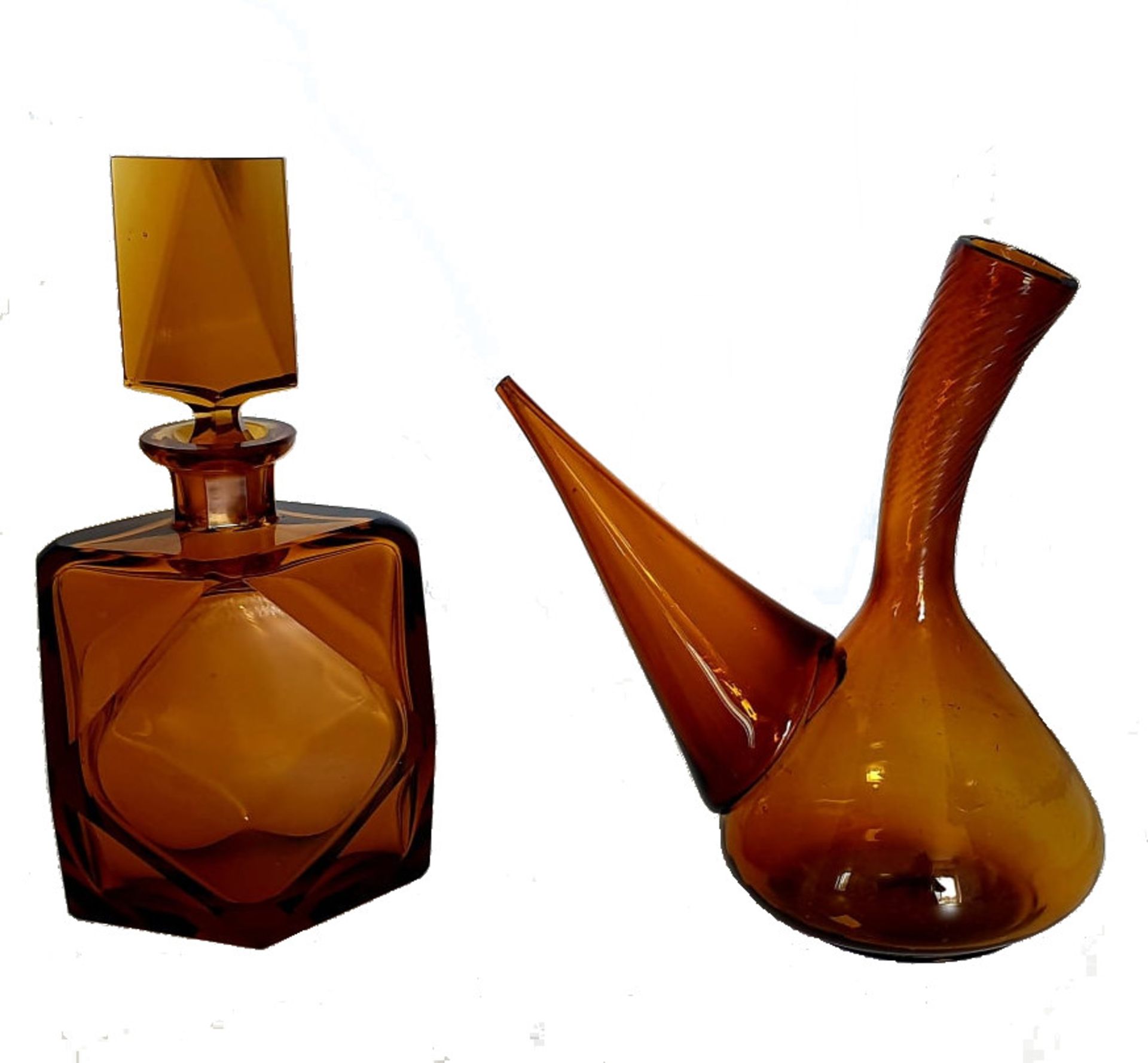 Amber bottle & Porron