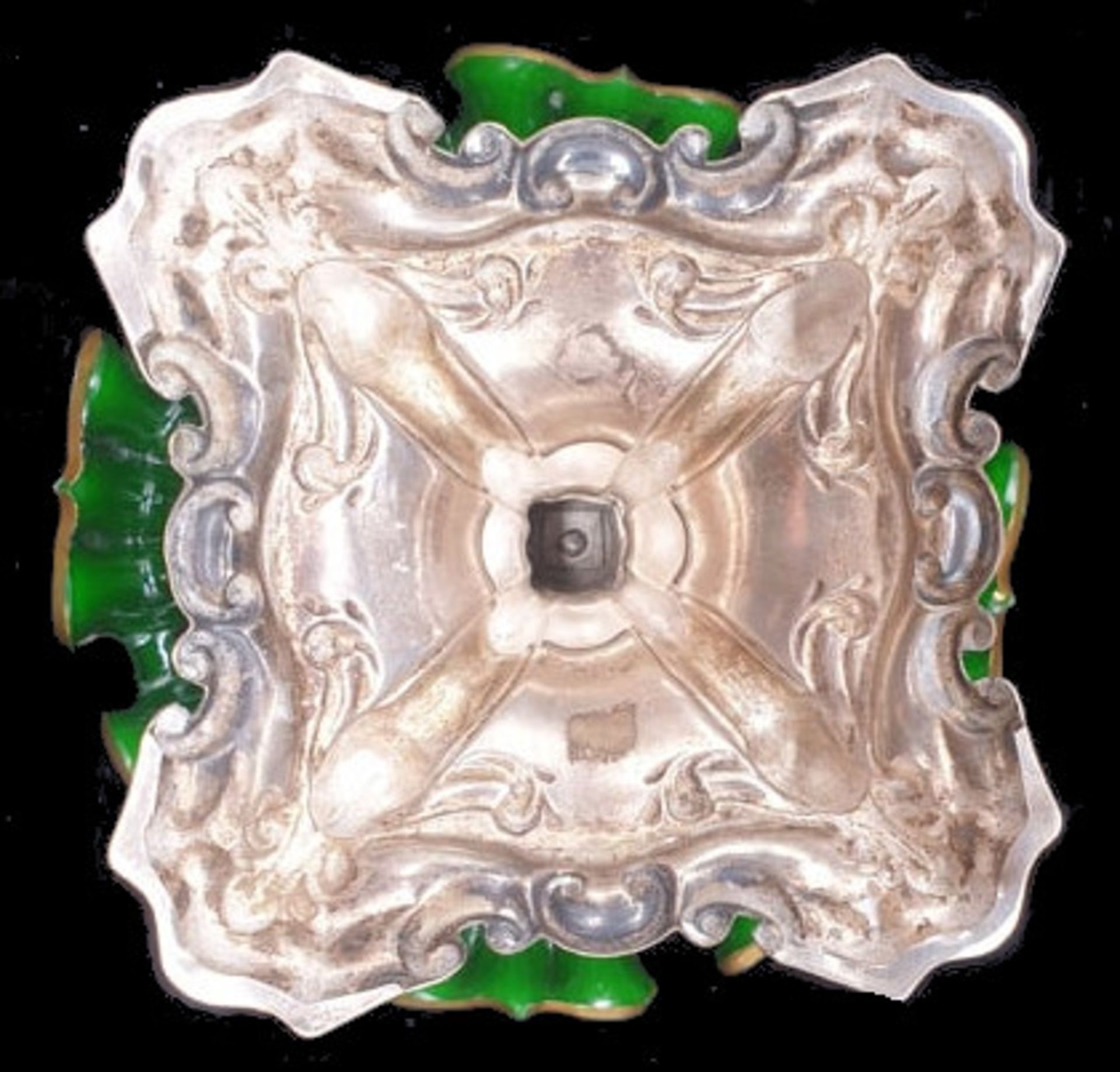 Austrian Overlay Dish | Silver Pedestal - Bild 5 aus 5