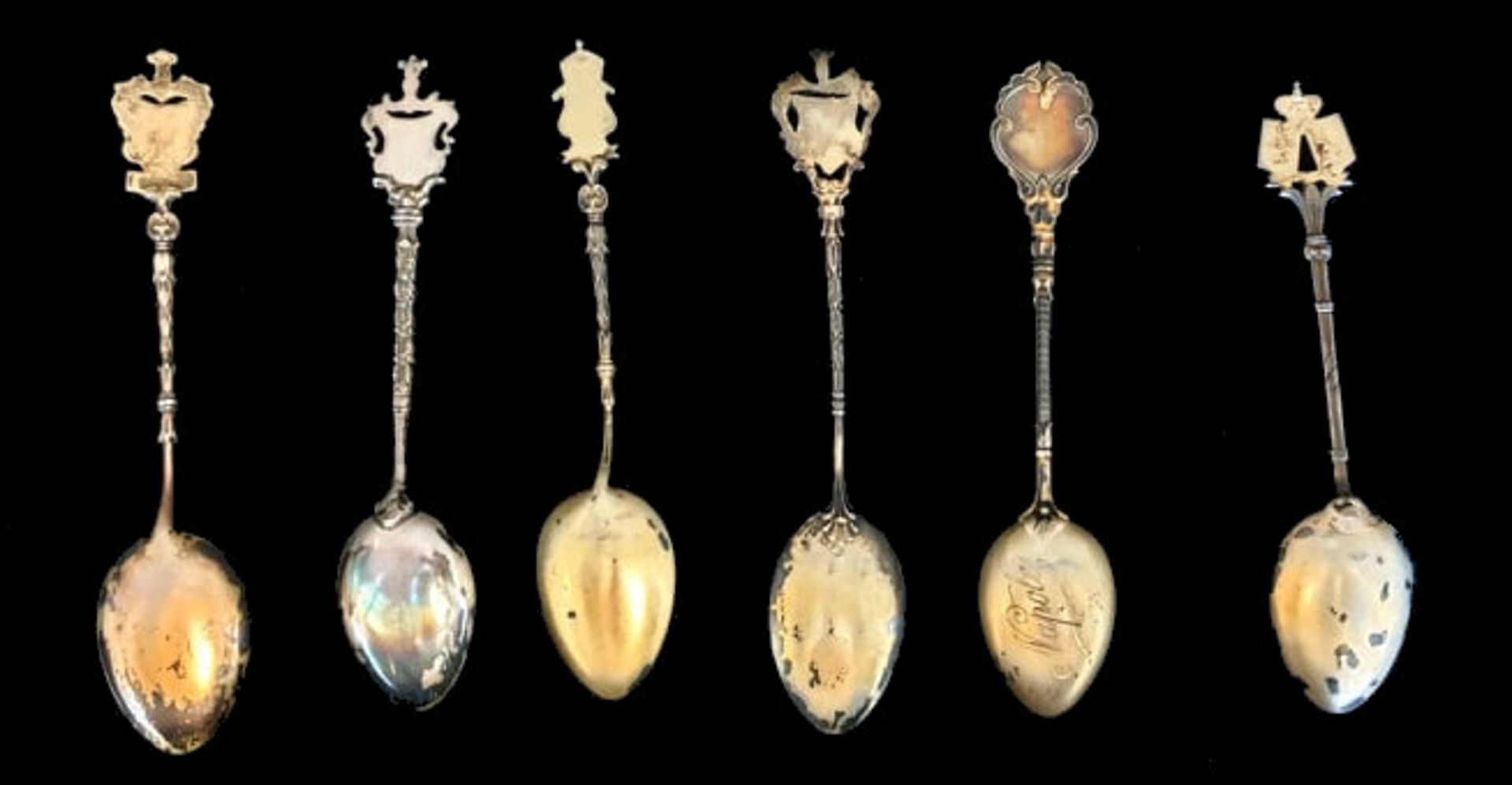 6 Souvenier Spoons | Silver & Enamel - Image 2 of 3