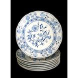 Meissen | 5 plates | Zwiebel Muster | Sword Marks