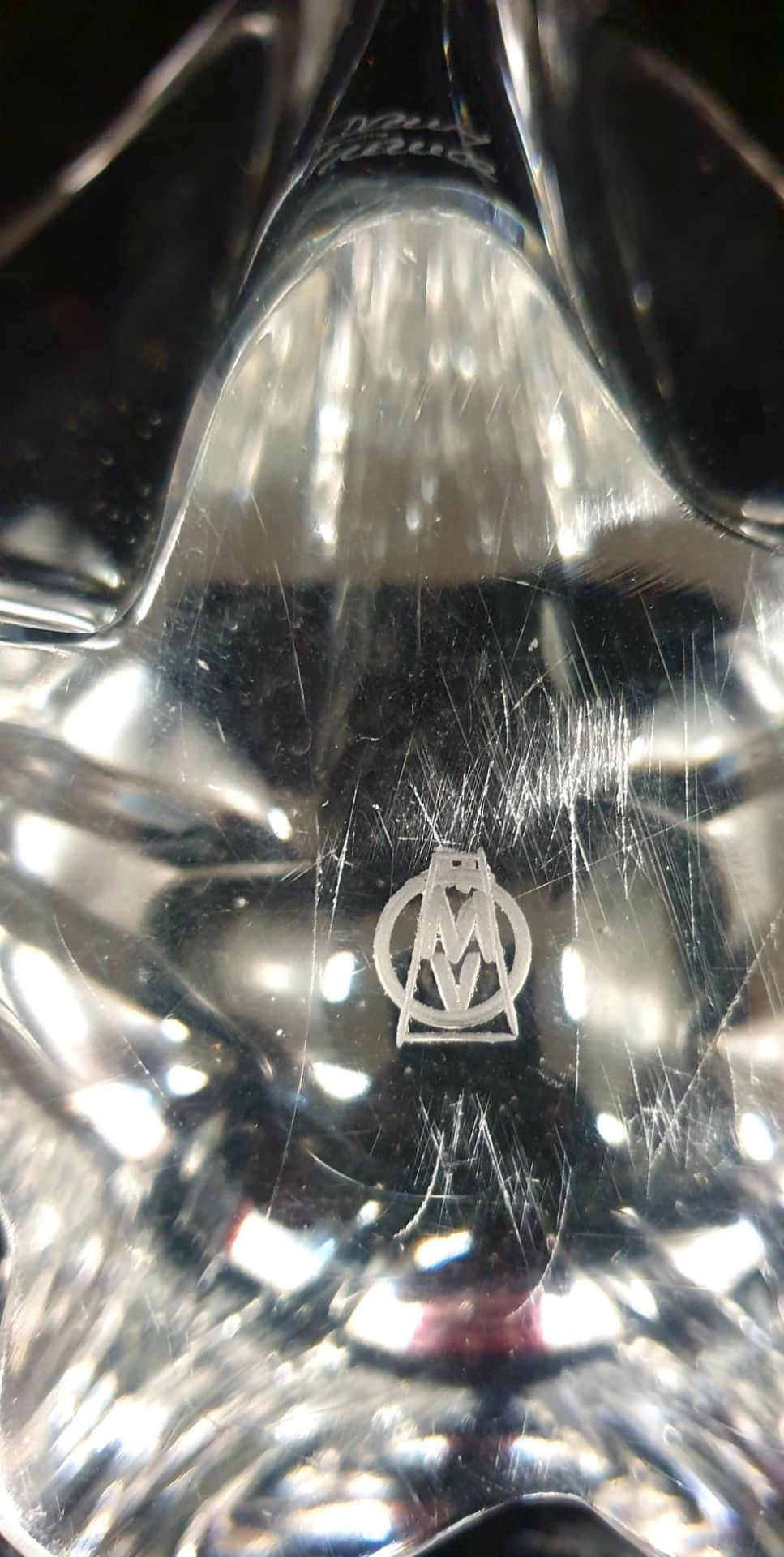 A Modernist Shape Daum Crystal Bowl,Organic form boat shape clear crystal bowl with tendrils - Bild 5 aus 5