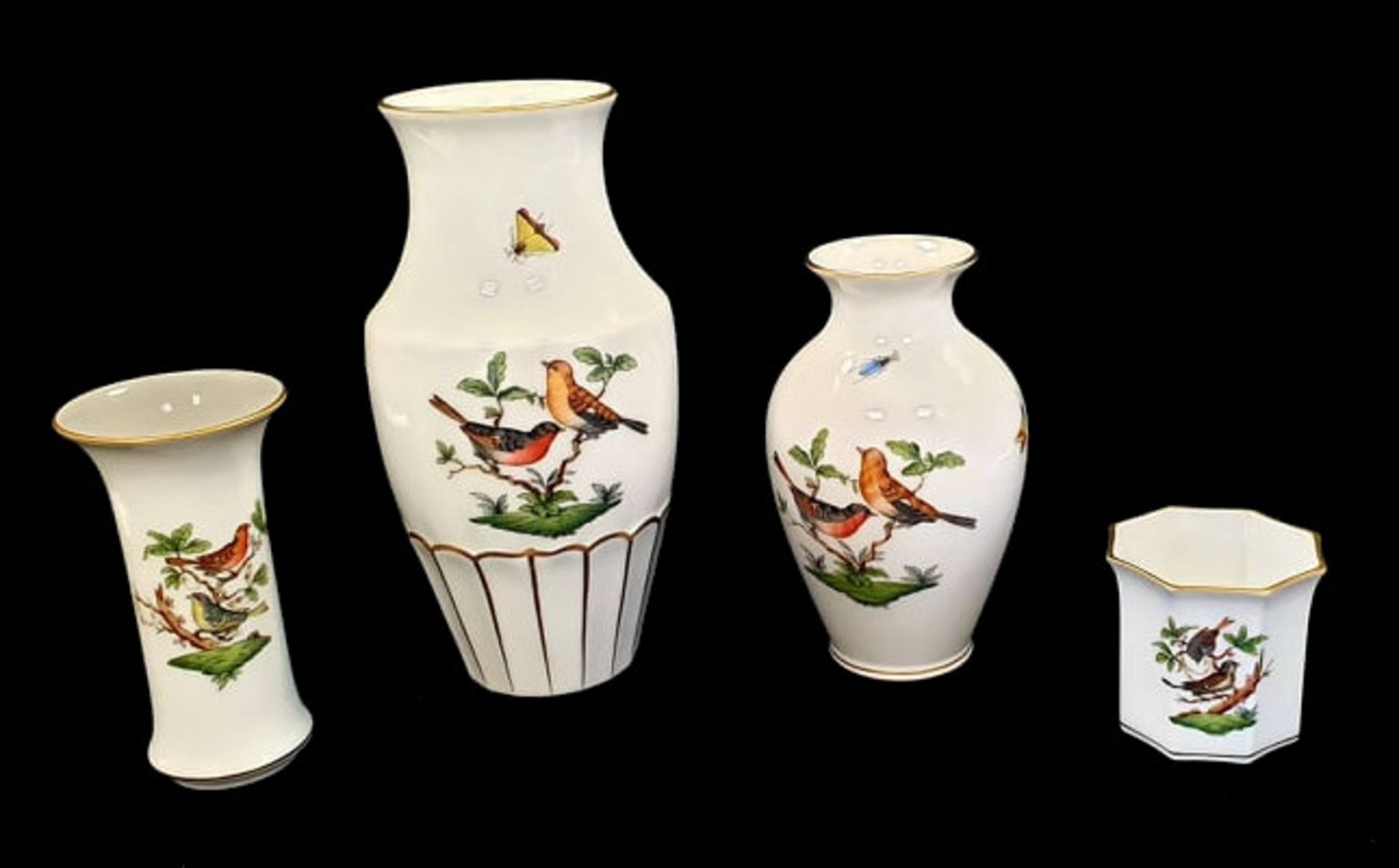 Herend | 4 Vases | Rothschild Bird