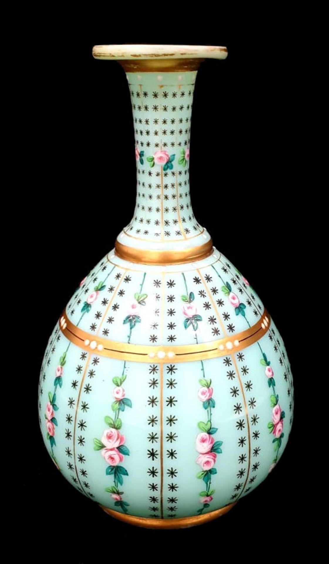 Bierdermeier Glass Vase | Enamel
