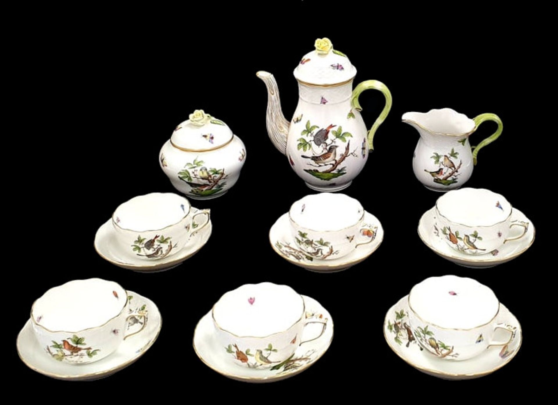 Herend | Rothschild Birds | 17 Pieces Coffee Set