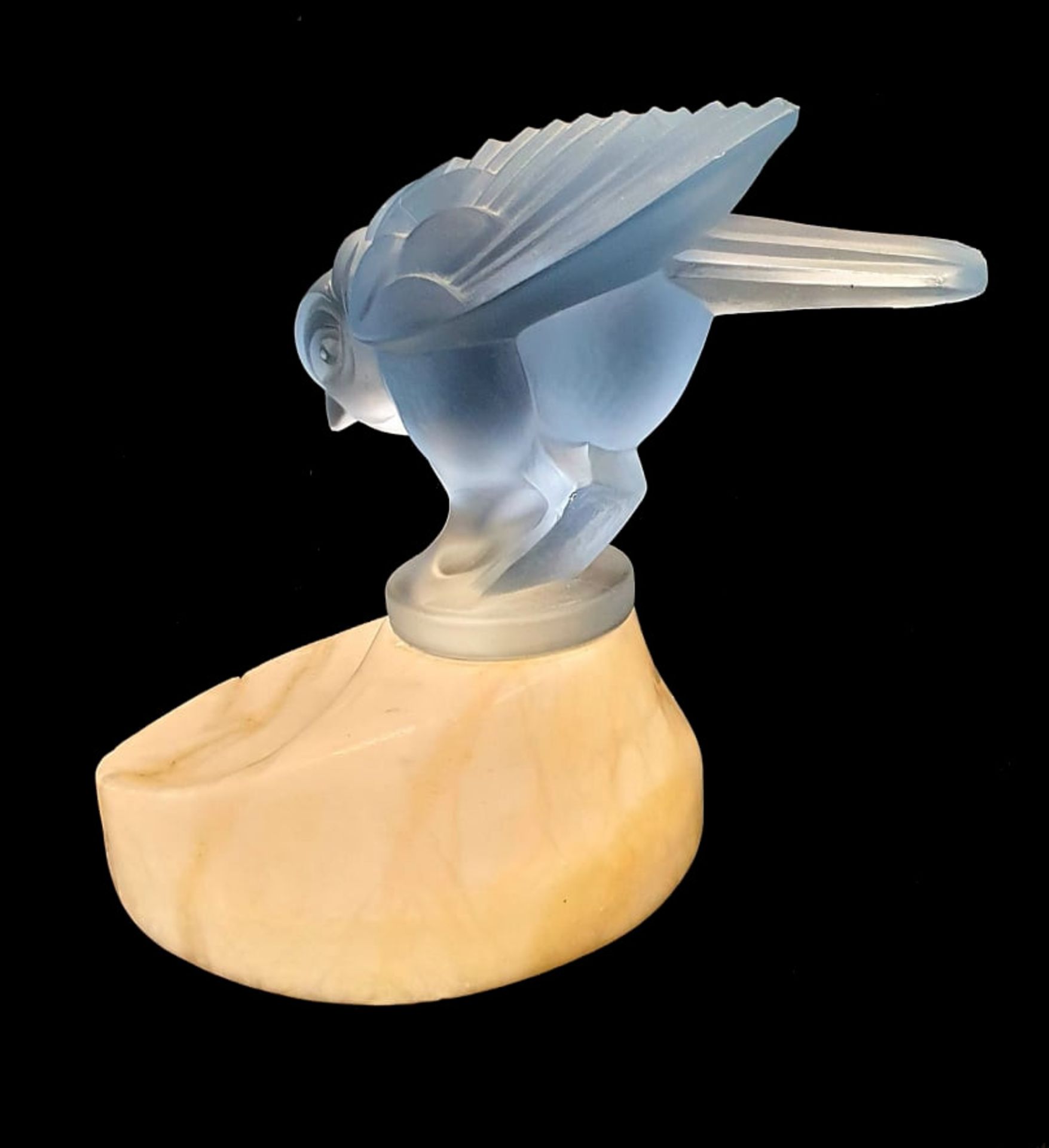 Glass Bird on Marble Base