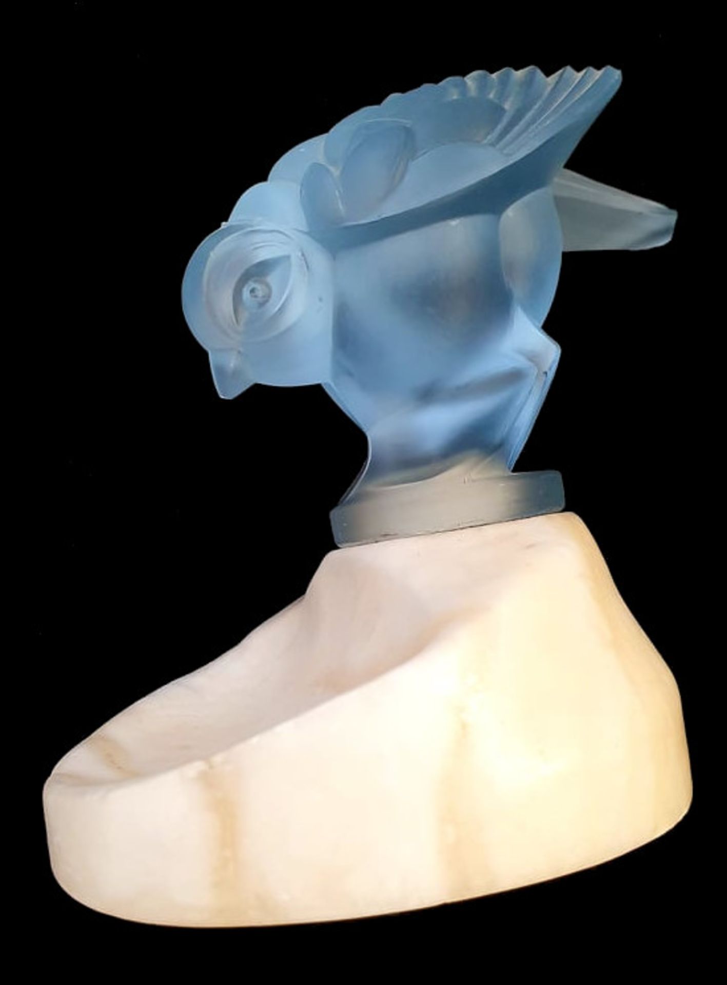 Glass Bird on Marble Base - Image 4 of 5