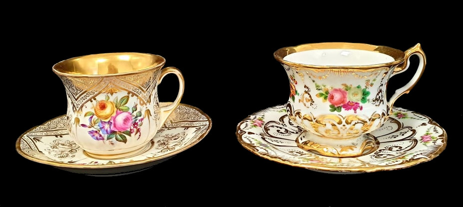 2 Bohemian Cups & Saucers | 4 Items