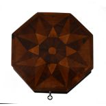 19th Century | Octagonal Lockable Box | Intarsia