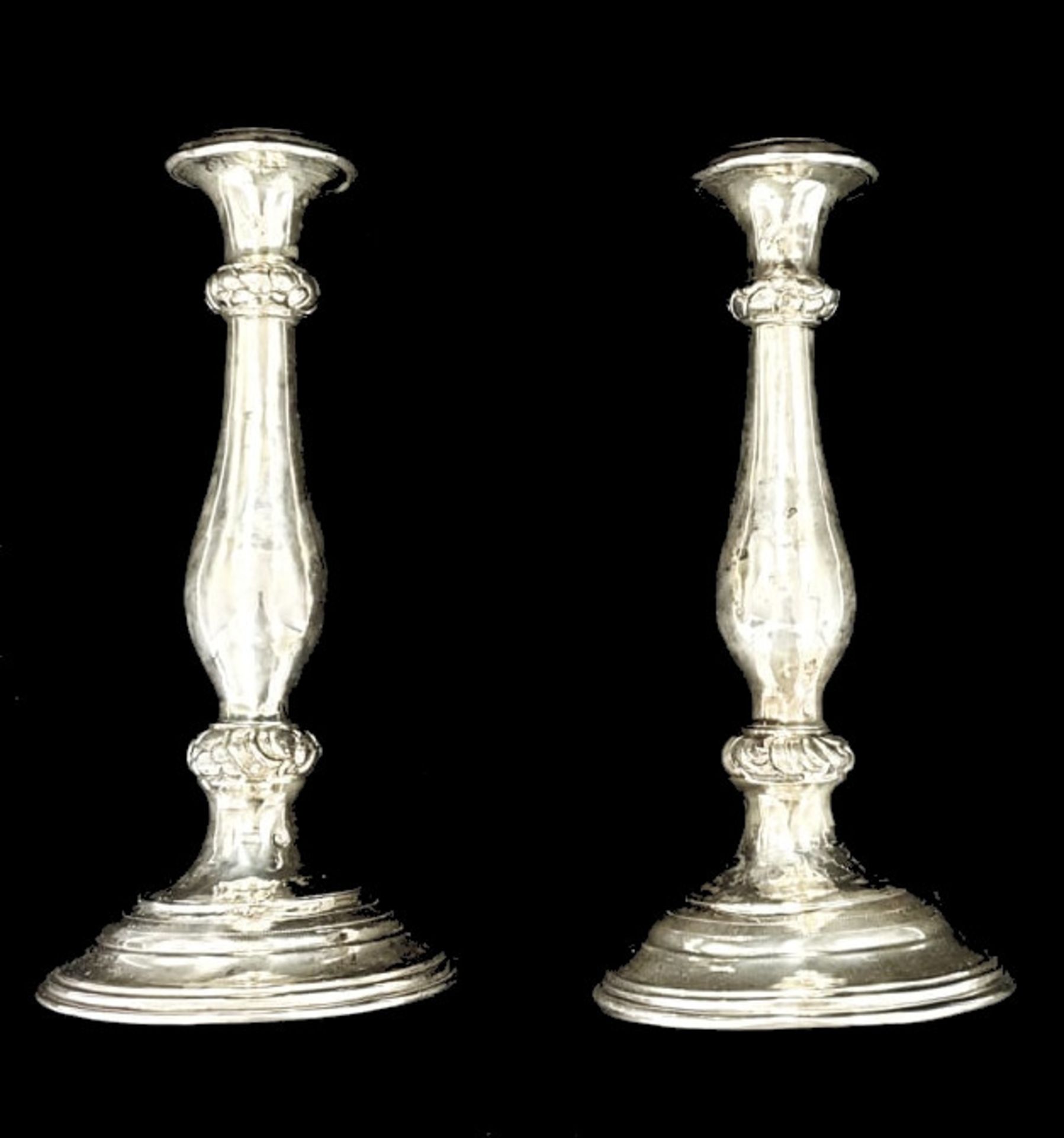 2 Candlesticks | 800 Silver | Late 19th Century