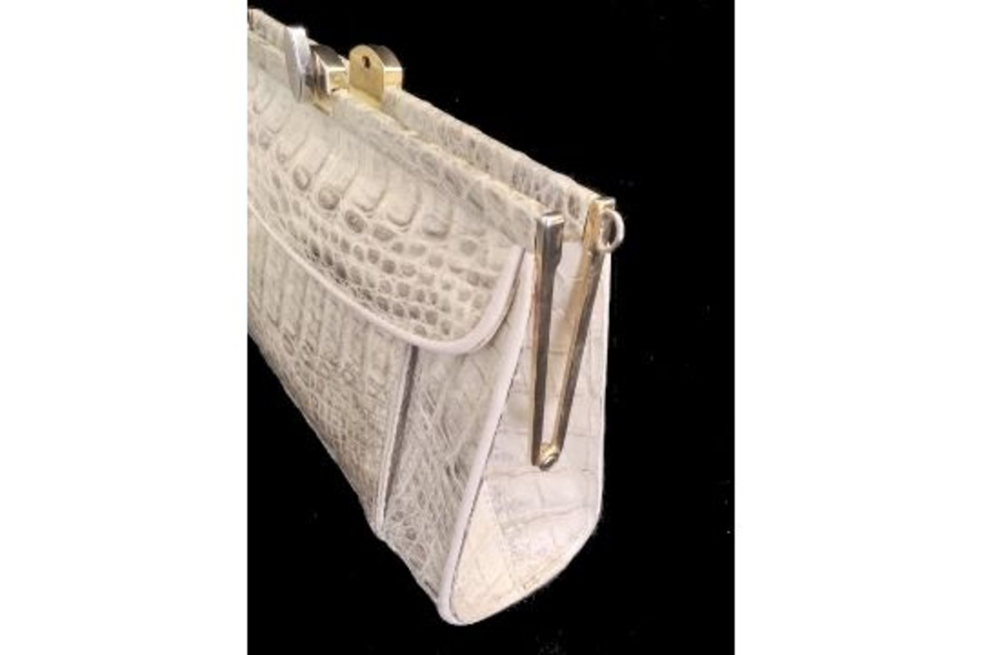 Handbag | White Crocodile | Vintage - Bild 3 aus 6