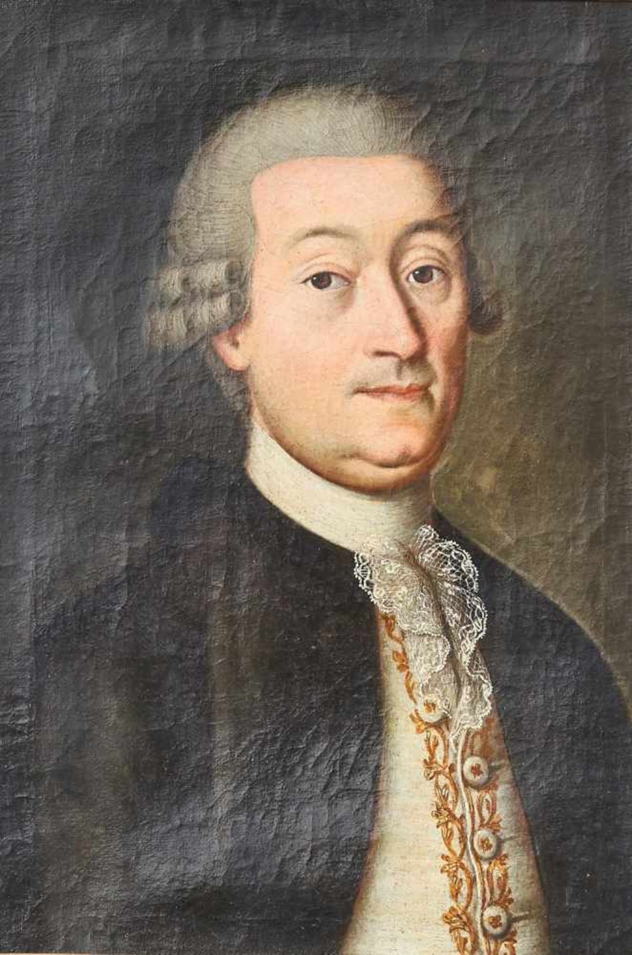 Portrait eines Adligen 18.Jhdt.Rückseitig bezeichnet 'Baron von Schinit' (unentschlüsselt), Öl auf