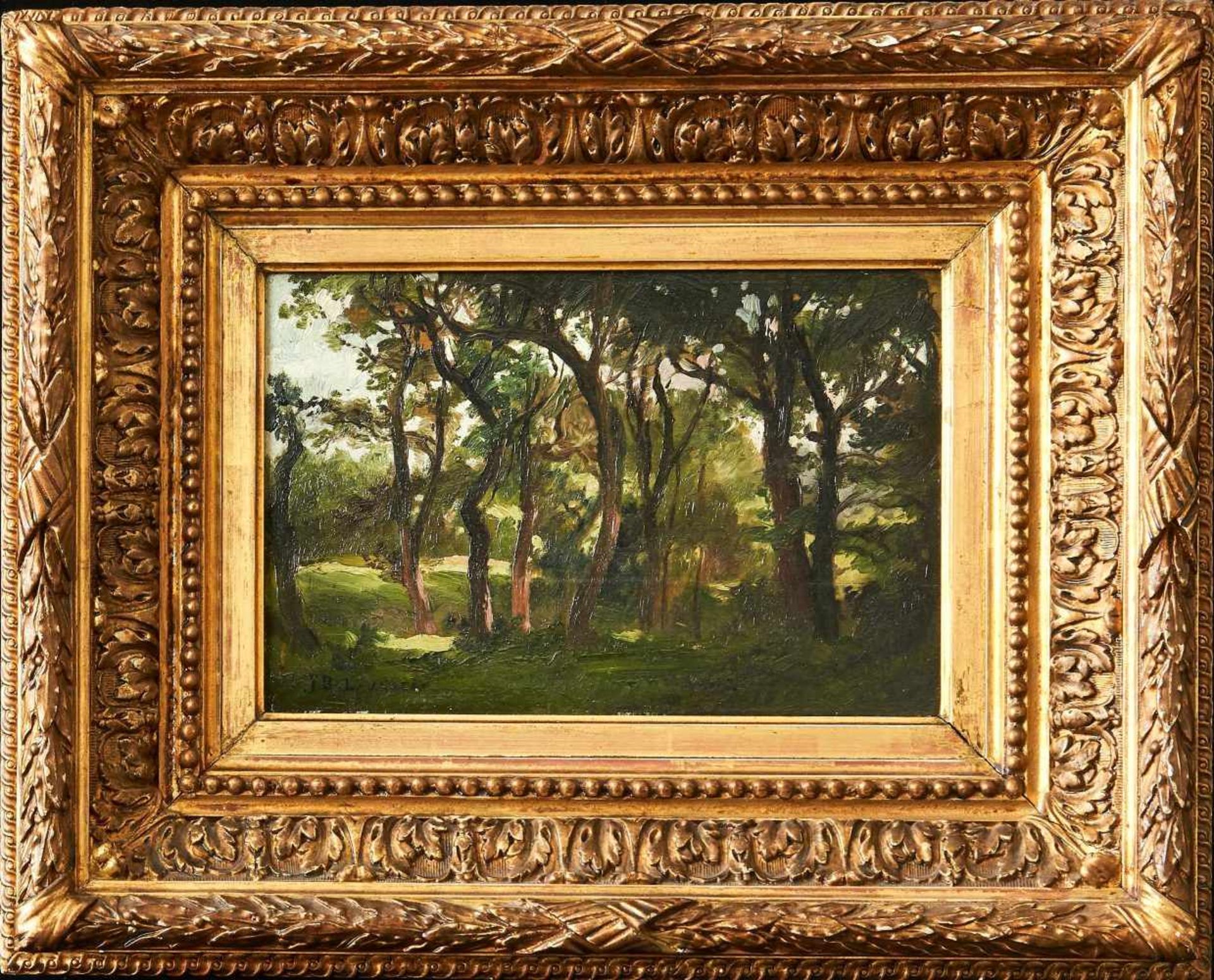 Im Wald von FontainbleauJean-Baptiste Lavastre, (1839-1891)Links unten signiert, Öl auf Holz, - Bild 2 aus 3