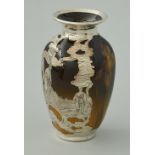 Rookwood Vase mit zisilierter Silberumrandung