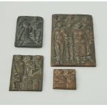4 Bronzereliefs