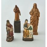 Konvolut 4 Heiligenfiguren