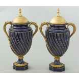 Paar Henkelvasen Sevres mit Bronzemontierung vergoldet
