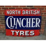 Large North British Clincher Tyres Vintage Enamel Sign