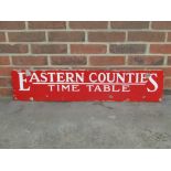 Eastern Counties Time Table Vintage Enamel Sign