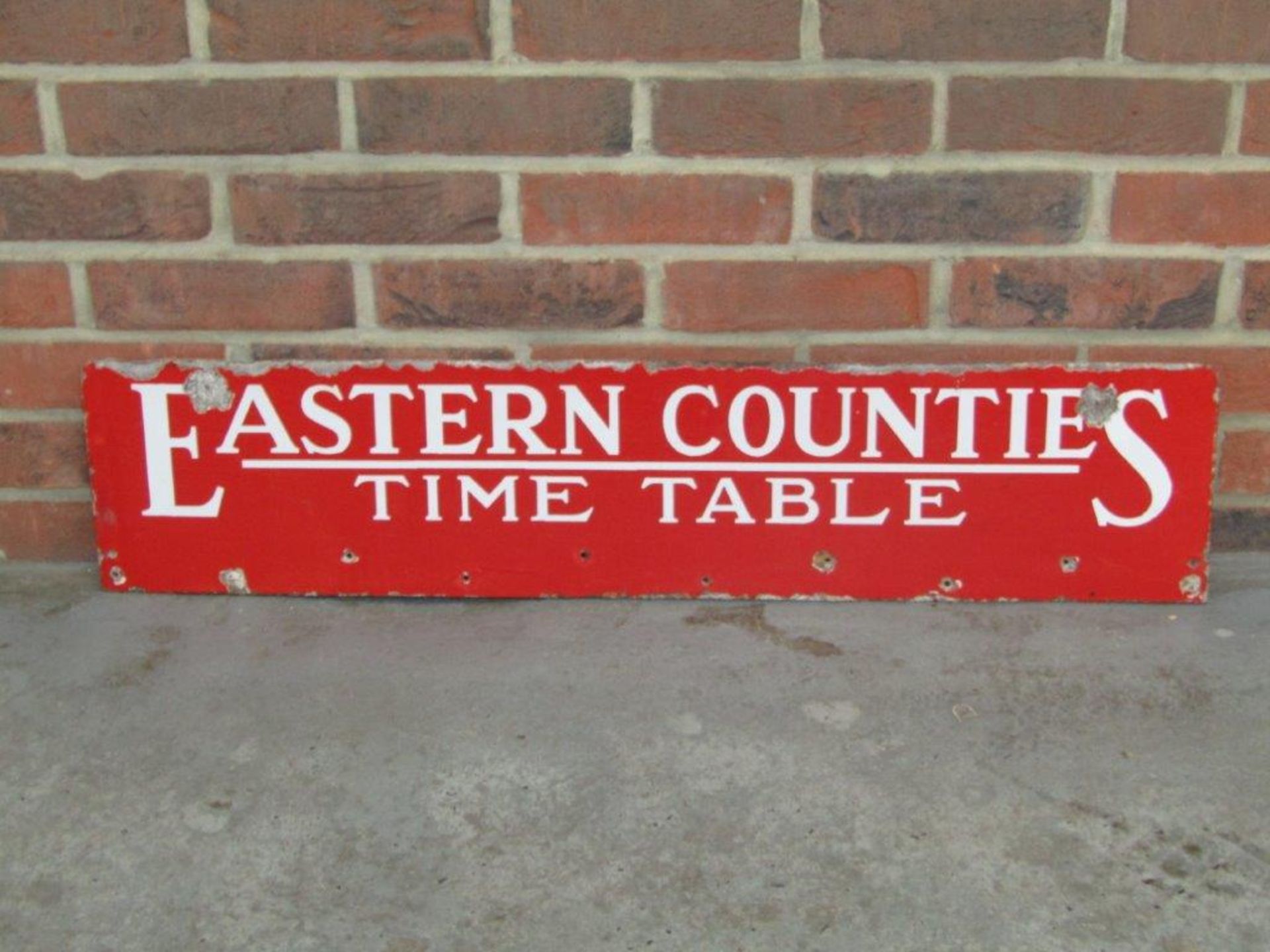 Eastern Counties Time Table Vintage Enamel Sign