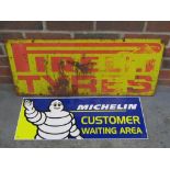 Pirelli Tyres and Michelin Metal Sign