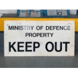 Ministry of Defence Property Keep Out Vintage metal Sign