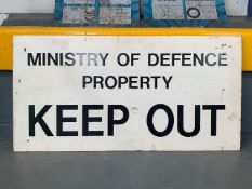 Ministry of Defence Property Keep Out Vintage metal Sign