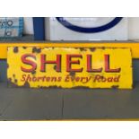 SHELL 'Shortens Every Road' vintage enamel sign