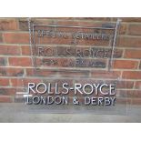 2 modern perspex Rolls Royce retailer display signs
