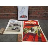 Framed Schumacher print and two further unframed images