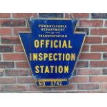 Pennsylvania Department of Transportation Official Inspection Station sign